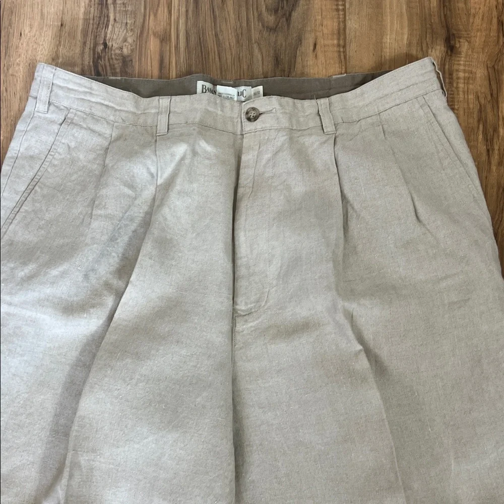Vintage Banana Republic Linen Pleated Khaki Pants Sz 36/30
